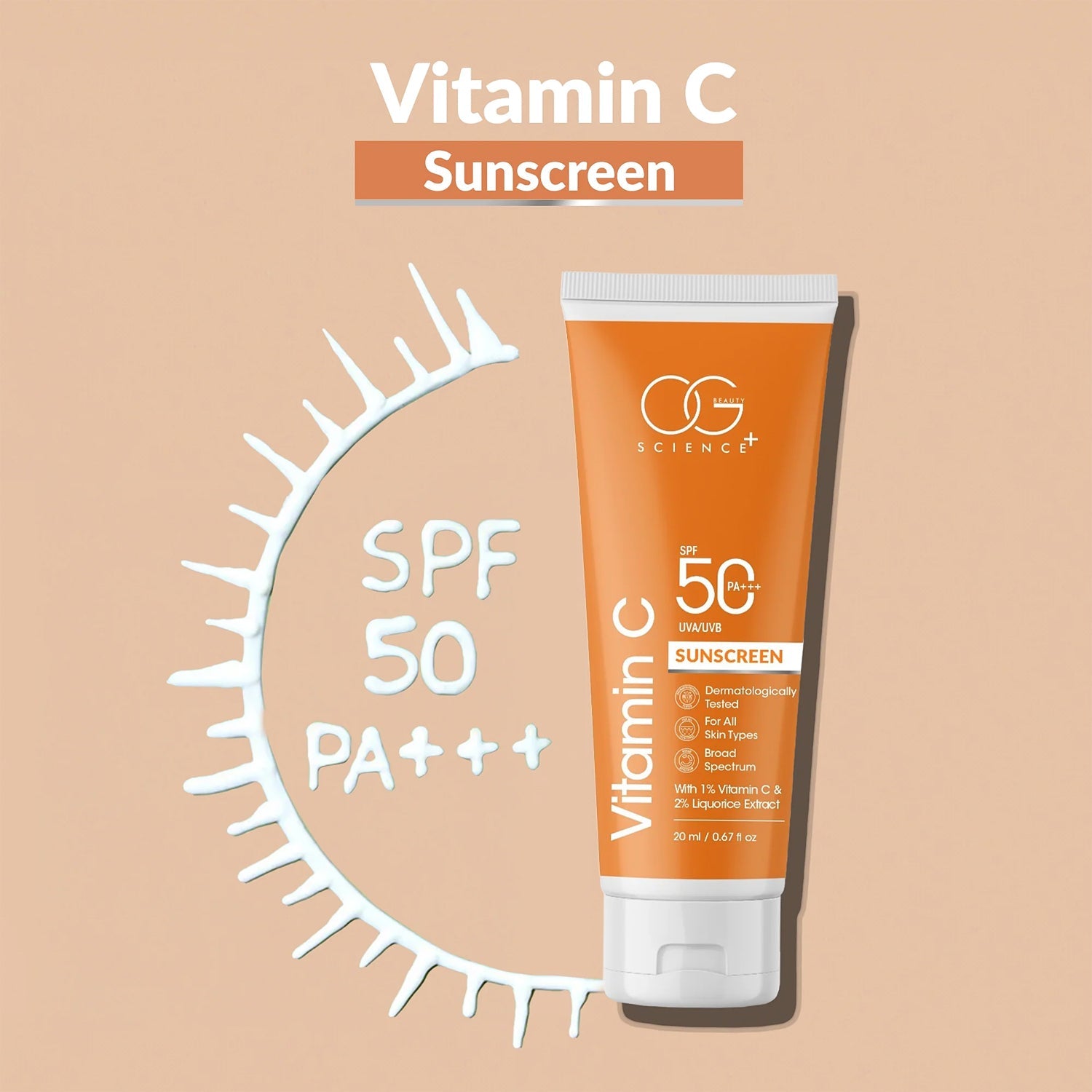 Og beautyVitamin C Sunscreen SPF 50 PA+++ (1 Pc / 20Ml) Og beautyVitamin C Sunscreen SPF 50 PA+++ (1 Pc / 20Ml)